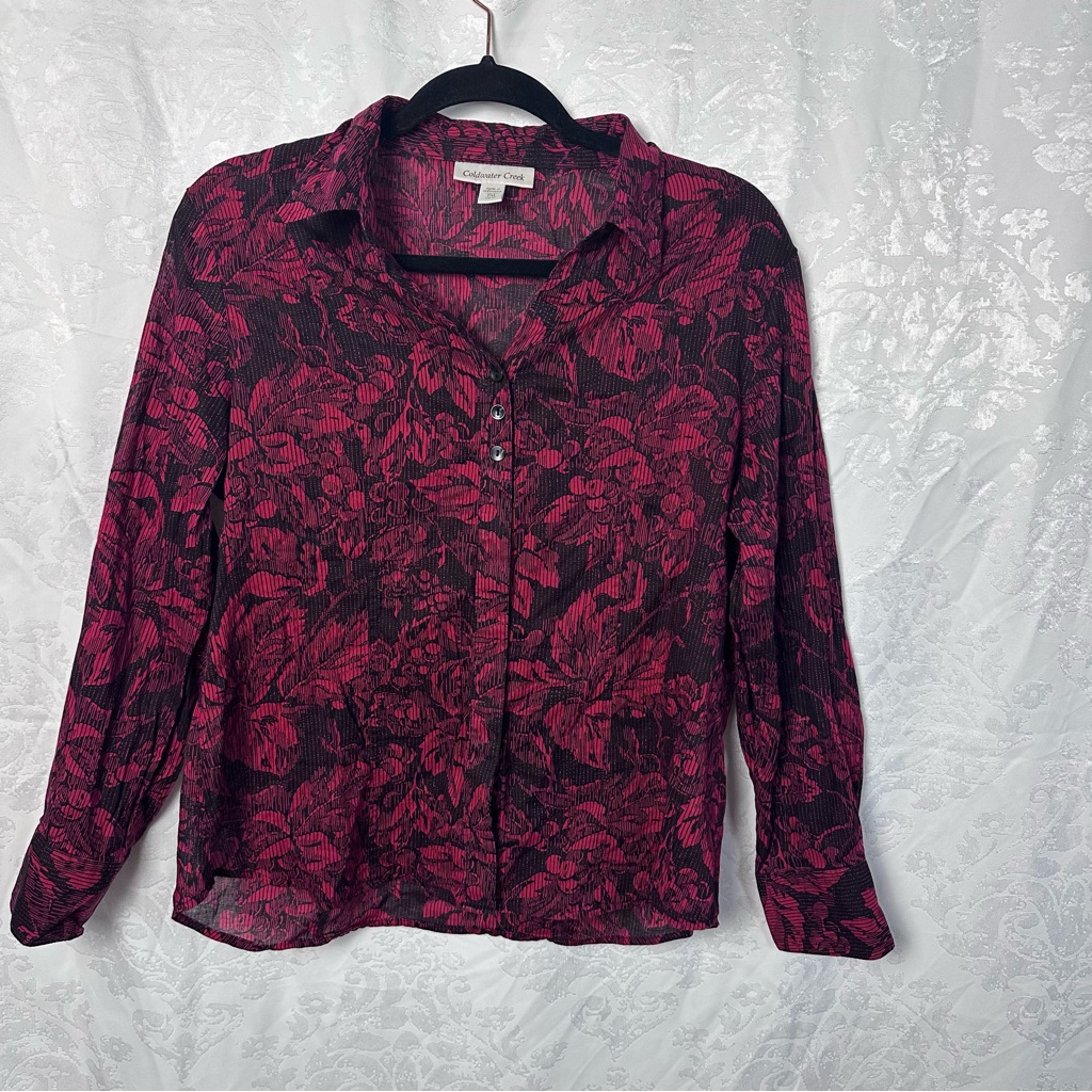 Coldwater Creek Floral Button-Up Blouse